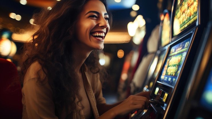 Tampilan permainan slot dan meja roulette langsung di platform mahkota188